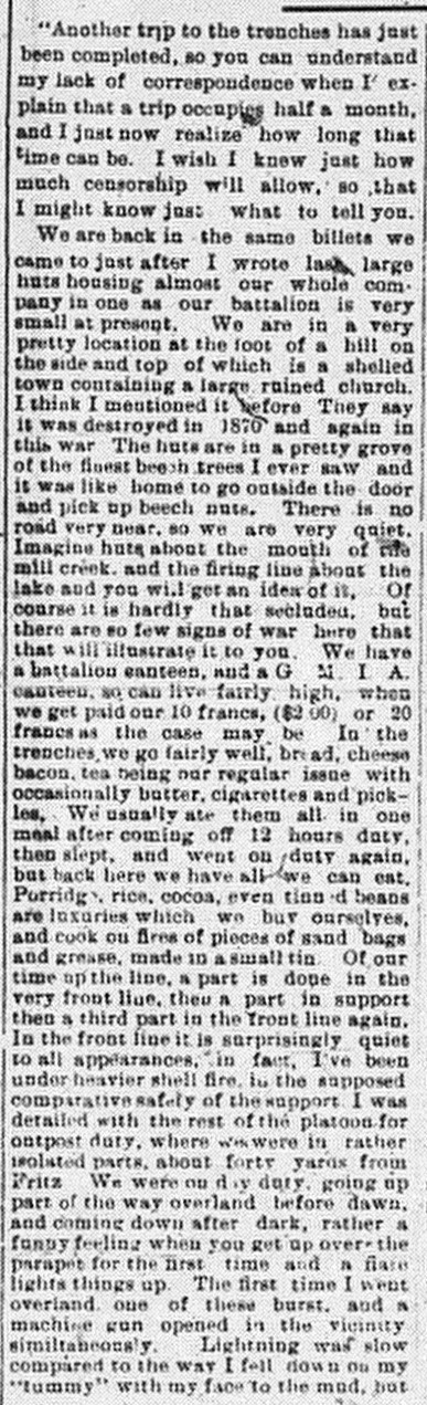 The Port Elgin Times, January 17, 1917 article, part 1